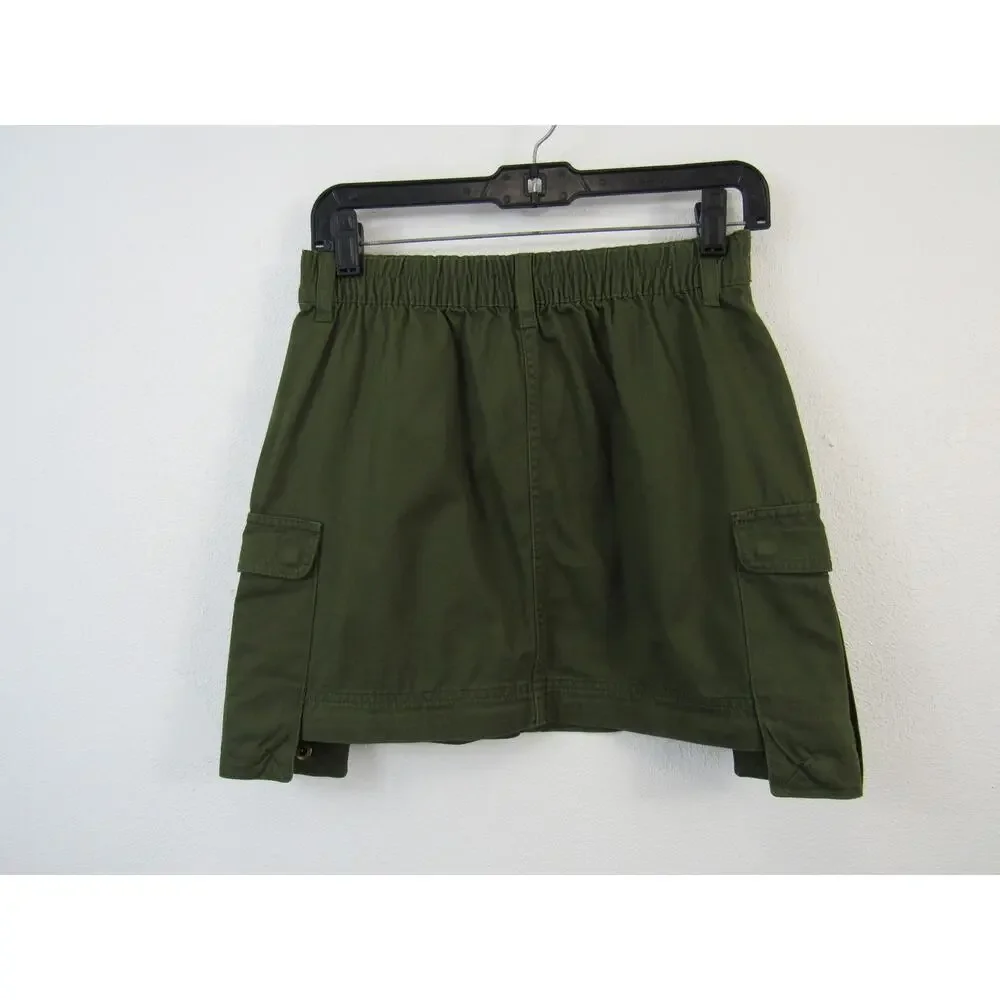 NWT Madewell XS Cargo Convertible Midi Skirt in (Re)generative Chino Olive Green